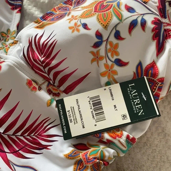 Jacobean Floral Over The Shoulder One-Piece Swim - Picture 10 of 12